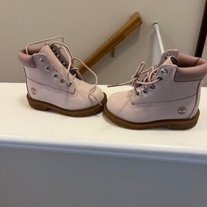Timberland Pink Lace-Up Boots toddler